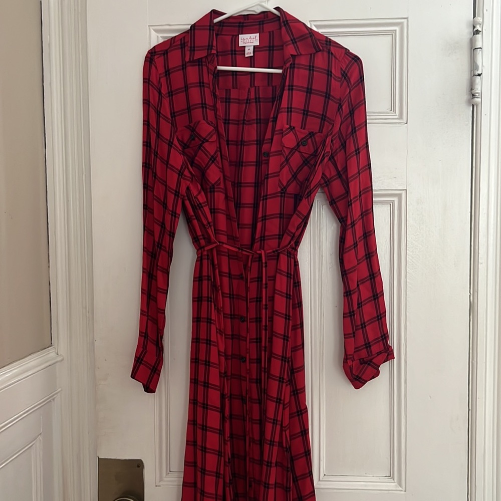 Isabel Maternity Plaid button down dress
